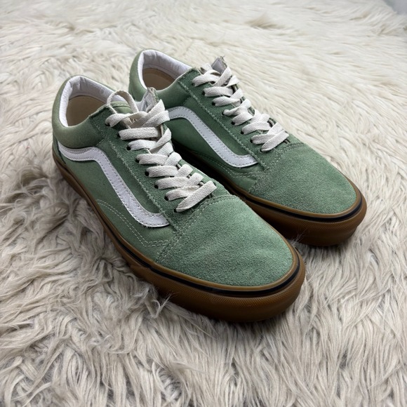 Vans Shoes - Vans Women's 10 Men's 8.5 Green Suede Low Top Lace Up Sneakers Skate Urban